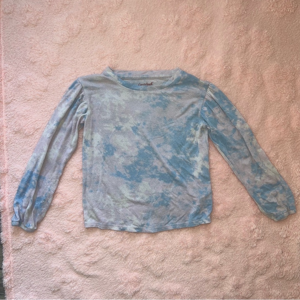 Blue Girls Cat & Jack Size Small 6/6X Tie Dye Long Sleeve Casual Play Shirt